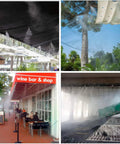 Outdoor Misting Kit With 98.4 Feet Of Brass Nozzle Line, 50 Brass Nozzles, 50 T Connectors, And Three Quarter Inch Faucet Adapters cooling patio and garden.