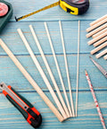 Top Shelf Essentials For 215 Assorted Balsa Wood Sticks And Wooden Dowel Rods One Eighth To Half Inch Round Unfinished Craft Strips for DIY craft tools and materials.