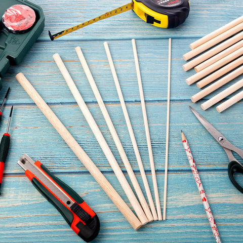 Top Shelf Essentials For 215 Assorted Balsa Wood Sticks And Wooden Dowel Rods One Eighth To Half Inch Round Unfinished Craft Strips for DIY craft tools and materials.