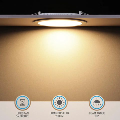 12 Pack 4 Inch Ultra Thin LED Recessed Lights With J Box 3000K Warm White 10W Dimmable 700 Lumen LED Downlight ETL And Energy Star Listed Easy Install Low Profile Ceiling Fixture