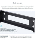 Rock Solid One U Vertical Wall Mount Bracket Holds A Beefy 121 Lbs Minimal Footprint 19 Inch Server Cases And Patch Panels close-up of heavy-duty steel frame.