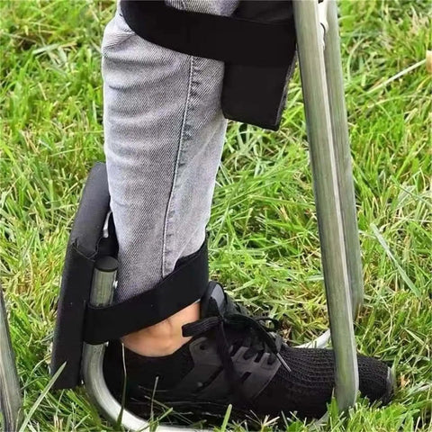 Garden Knee Seat And Kneeler For Easy Yard Work Back Saver Strap On Kneeling Stool Supports Up To 330 Pounds Sturdy Steel Frame With Cushioned Pad For Pain Free Weeding And Gardening