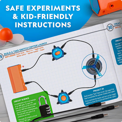 Diagram of copter circuit project from Circuit Maker Electronics Science Kit For Kids With Sixty Hands On Projects Build Real Electrical Circuits And Learn Electricity And Engineering Skills Through Fun STEM Activities Kid Friendly Learning That Feels Totally Cool.