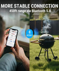 Bluetooth Meat Thermometer With 450 Ft Range And 2 Probes For Grilling BBQ Oven Or Smoker Digital Wireless Thermometer connection