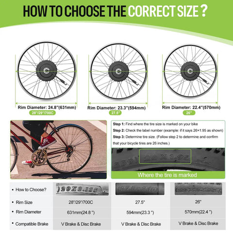 G0900 48V 750W Rear Hub Ebike Conversion Kit For 27.5 Inch Mountain Bikes With SW2M58 Display And PAS Sensor, Fits 135-142mm Dropouts, V-Brake Or Disc Compatible, Brushless Geared Motor, Programmable Controller For Smooth Power