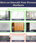 Recommended surfaces for Heavy Duty Vacuum Suction Cup Hooks Black 2 Pack for smooth walls and glass, including glass, tile, mirror.