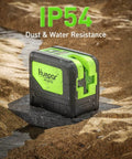 2 Plumb Dots And Cross Line Laser Level With 180 Degree Wide Angle 2 In 1 Green Self Leveling Laser Tool in rugged terrain