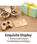 Wooden RC Drone Kit With Snap Together Design No Glue Needed Beginner Friendly Remote Control Quadrotor Flying Toy