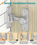 Heavy Duty 90 Degree And 180 Degree Barn Door Lock Made From Rust Proof Zinc Alloy installation guide on wooden surface
