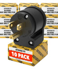 8 Position Clockable Right Angle Plug That Lets Your Cord Go Any Way 15A 125V NEMA 5 15P 10-pack with packaging