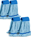 Grab These Top Shelf Microfiber Mop Refills For A Badass Clean Every Time Heavy Duty 400Gsm Thick Commercial Tube Head Replacement Set Super Absorbent Bulk Cleaning Supplies. Set of four blue microfiber mop refills.