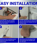 Easy installation steps for Ultra Durable Washer Lid Switch For 3949238 Fits Whirlpool And Kenmore washers with metal shield