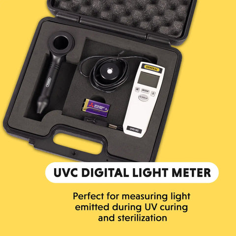 Dual Range UV A B Meter For UVA UVB Light Intensity 280 To 400 Nm Backlit LCD Display in carrying case