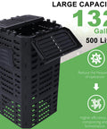 Outdoor Garden Composter Bin With 132 Gallons Capacity, Made From Recycled Plastic, No Fuss Assembly
