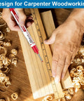 Ten Pack Pro Grade Long Nib Marker With 20mm Nib For Deep Hole Marking Waterproof Construction Pen in use on wooden board