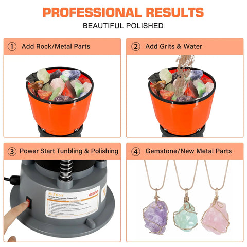 9Lb Vibratory Tumbler Polishing Machine For Rocks And Metal Parts Great For Rock Tumbling Jewelry Making And Craft Projects demonstration
