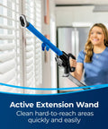 Active extension wand for Straight Up Powerful Upright Vacuum Cleaner With Extending Wand And Massive Dust Bin for cleaning blinds.