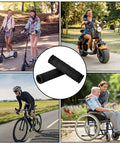 Collage with various cyclists and features Six Pieces Premium Non Slip Bike Handlebar Grips Set for comfort and versatility.