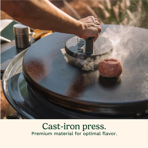Smash Burger Kit With Cast Iron Press, Spatula, Seasoning Shaker And Patty Papers For Perfect Grillin At Barbecues And Tailgates.