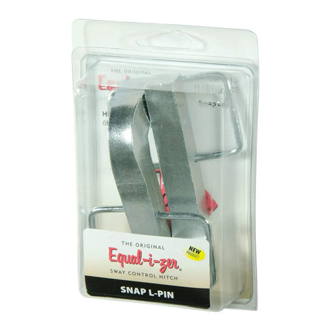 Universal Snap L-Pin 2-Pack in packaging, durable steel construction, ideal for quick trailer hitch replacement on vehicles