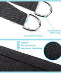 Close-up of Triangle Sun Shade Sail 16 Foot By 16 Foot By 22.64 Foot UV Block Canopy showing stainless steel D-rings and fabric texture.