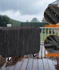Waterproof Rolling Tool Cart Cover 36x18x33 Inch For 32x18 Mobile Utility Carts, shown on a rainy deck with water droplets visible.