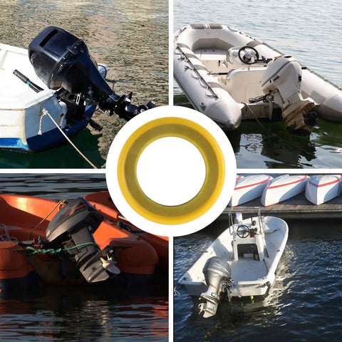 Six Pack Gearcase Drain Plug Seal Washer Gaskets For Mercury Outboard Motors 6 Pcs Rubber Iron Construction Marine Grade Seals For Leak Free Fit And Easy Replacement yellow seal washer on boat outboards