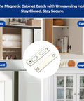 Rust Resistant Stainless Steel Magnetic Door Catch Set 6 Pack With Adhesive Cabinet Magnets for closets, cabinets, cupboards.