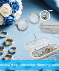 Four Pack Stainless Steel Ultrasonic Cleaner Baskets For Jewelry And Earrings includes two large and two small mesh wash baskets.