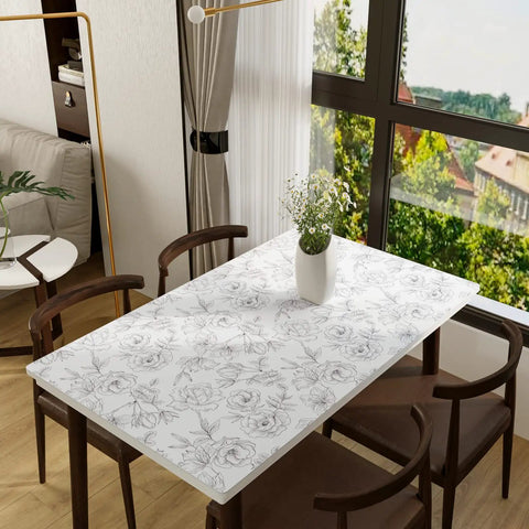 Dining table with Black And White Vintage Floral Wallpaper Peel And Stick Roll 17.7 Inch Wide By 236 Inch Long Decor