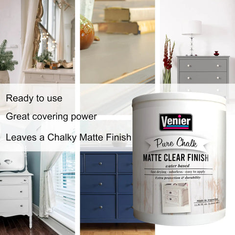 Matte Clear Top Coat Sealer For Metal And Wood Furniture, Water Based Acrylic Protective Paint, 33.81 Fl Oz can with furniture