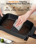 Cleaning demonstration on Medley XL Digital Electric Skillet Family Size Griddle With Glass Lid 100 To 425F Precision Heating 7 Qt.