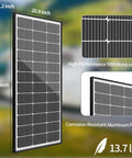 12 Volt 100 Watt Solar Panel Kit With High Efficiency 9BB Half Cut Mono Panels Twenty Two Percent Efficiency