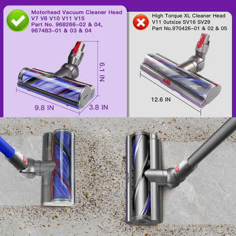 Vacuum Head Replacement For Dyson V7 V8 V11 V15 Cordless Models With AntiTangle Quick Release Motor Head Brush Roller