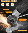Upgraded Metal Cutter Drill Bit Attachment With Stabilizer Handle For Flat Sheet Iron Steel Copper Aluminum Nibbler Tool Heavy Duty, showing aluminum body and reinforced bearing.