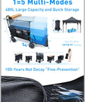 Heavy Duty Folding Wagon With 54 Inch Tabletop And 680lb Mega Capacity 5 Set Collapsible Carts All Terrain Wheels With Brakes