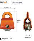 Micro Aluminum Side Swing Pulley With Cheeks For Backyard Zipline And Trolley 20kN Single Pulley Dimensions and Weight