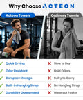 Level Up Your Grind With These 5 Pack Microfiber Gym Towels Quick Dry Silver Ion Odor Free Sweat Towel comparison photo.