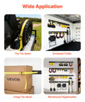 E Track Tie Down Rail Kit 36 Piece Set With Four Rails Sizes 1 2 4 5 Feet 2 Ratchet Straps 8 O Rings 8 Rope Tie Offs D Rings