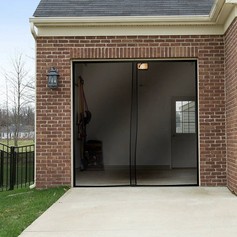 Heavy Duty Garage Door Screen With Magnetic Closure, Weighted Mesh Curtain Keeps Out Mosquitoes And Bugs While Letting Fresh Air In