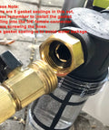 Inline Garden Hose Water Filter For Well Water With 100 Mesh Screen Sediment Filter Attachment close-up of gasket seal