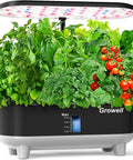 Hydroponics Growing System Kit With 16 Pods Indoor Garden, 28W Full Spectrum LED Grow Light, lush herbs and vegetables.