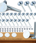 LEIFIDE 25-piece elevator bolt kit: galvanized steel flat-head bolts with nuts and washers, 1/4-20 x 2 in, silver