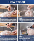 How to use Pro Grade Poultry Shrink Wrap Bags Kit with silicone straws and zip ties for vacuum sealing chicken.