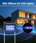 Solar Bug Zapper Outdoor Cordless Mosquito Killer Lamp With 10W Solar Panel and 4500V Shock Grid in garden setting