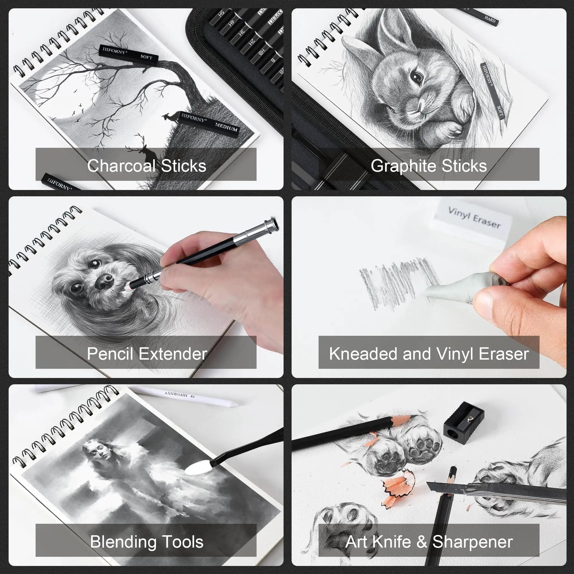All In One 42 Piece Drawing Set, Travel Ready ✓