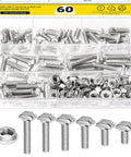 40 Series M8 T Slot Drop In Bolts Set With Hammer Head Pro, assorted M8 bolts and flange nuts in a 60-piece kit for aluminum extrusion.