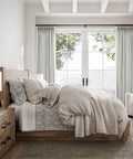 Extra Wide Blackout Linen Drapery Panel With Hooks, Pinch Pleat Curtains For Patio Sliding Doors And Large Windows, 72 By 96 Inches One Panel