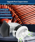 6 Inch Through Wall Exhaust Fan With Retractable Duct And Aluminum Grease Filter 80 CFM High Airflow And Quiet 4.0 Sones Bathroom Vent Fan, copper motor