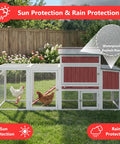 Mobile Wooden Chicken Coop With Nesting Box, Spacious Hen House For Two To Four Chickens, Wheels And Side Handle, Asphalt Roof